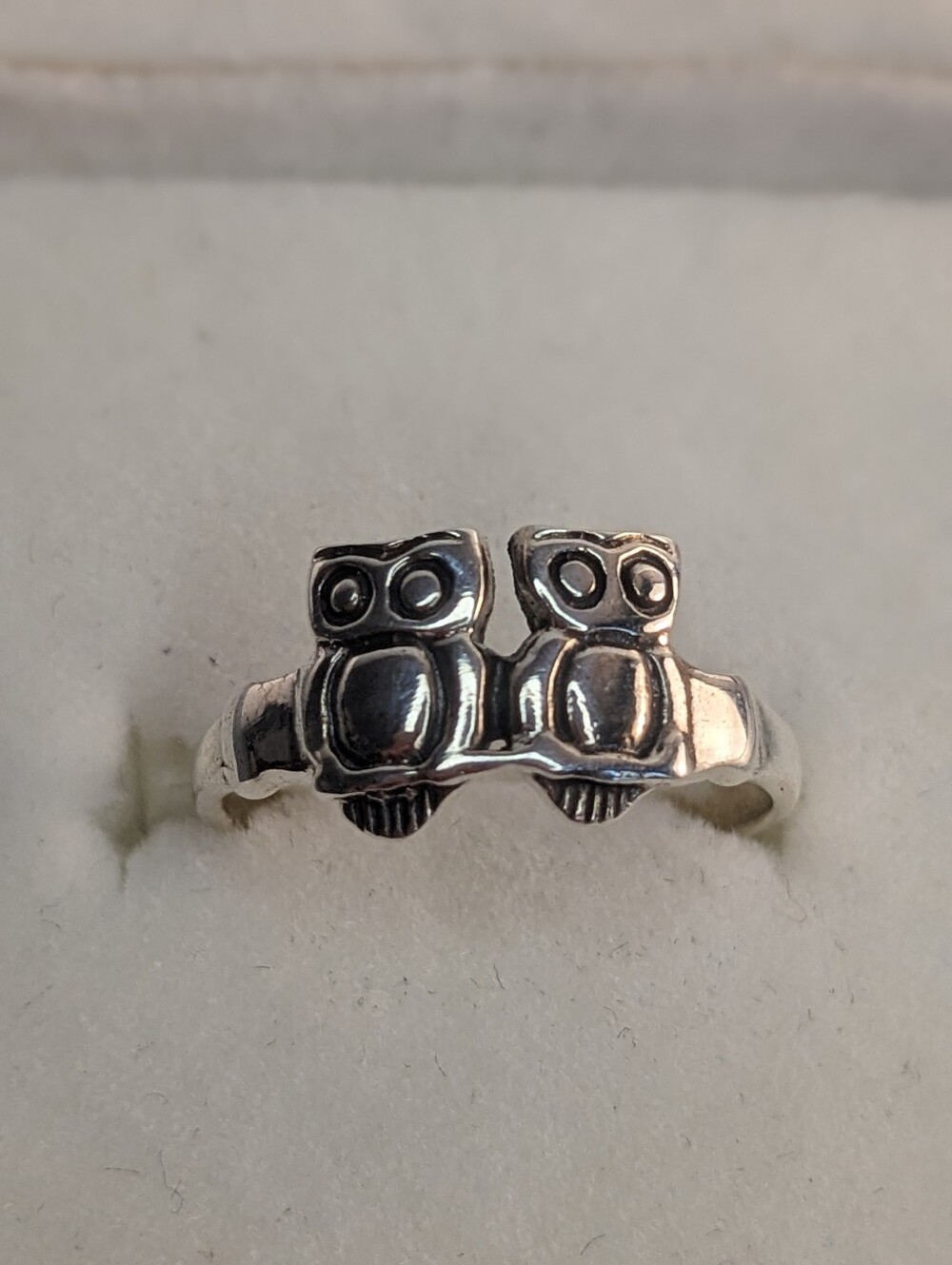 925 Sterling Silver Double Owl Ring Size 5.75 Animal Lover Statement Band New